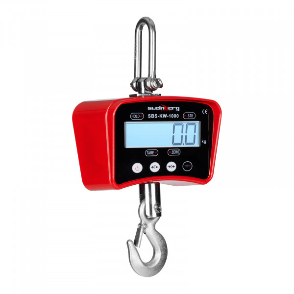 Balança digital de guindaste - 1000 kg / 0,5 kg - vermelho