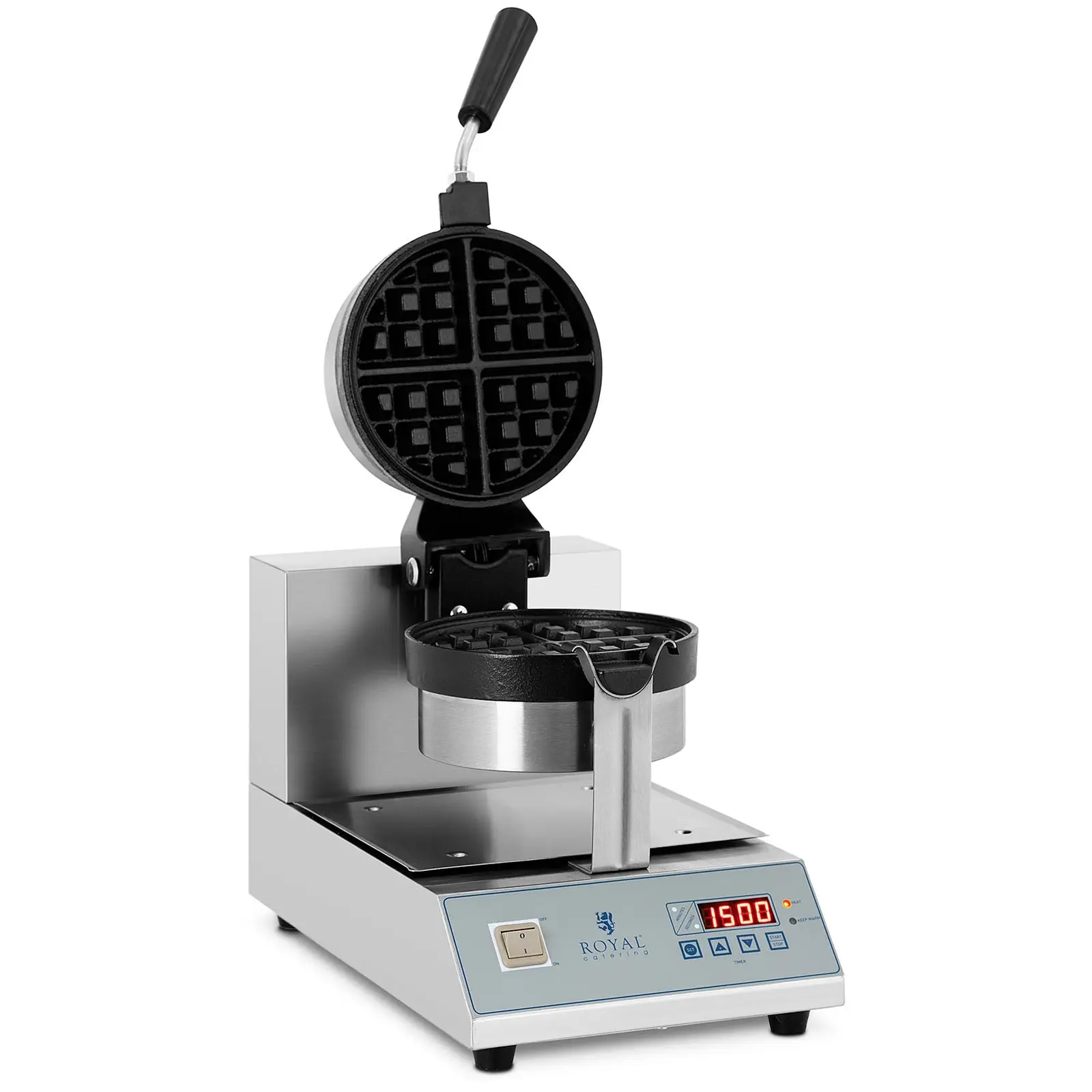 Máquina de waffles com LED - rotativa - 1300 W