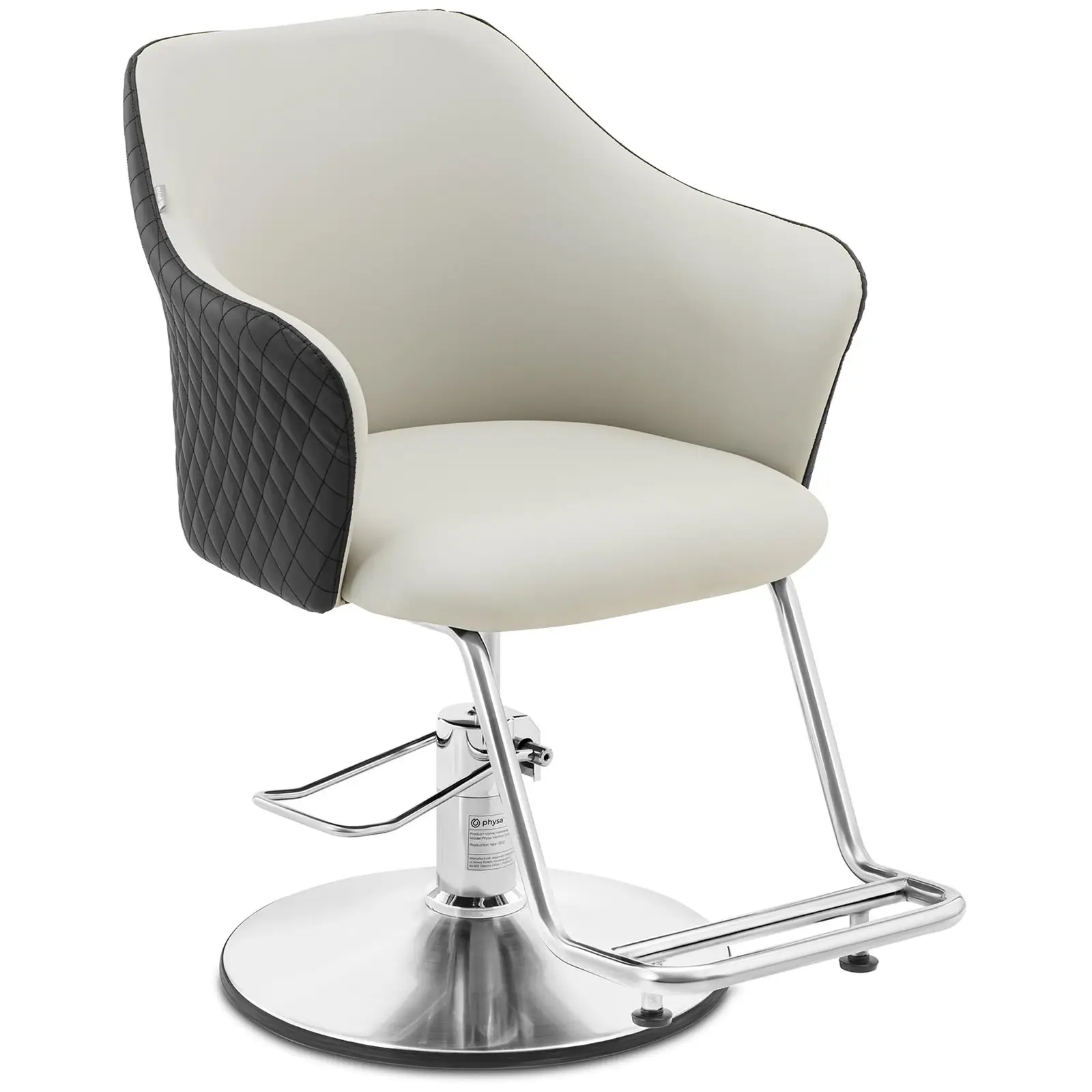 Cadeira de cabeleireiro com apoio para os pés - 890-1040 mm - 200 kg - Preto, Cinza claro, Prata