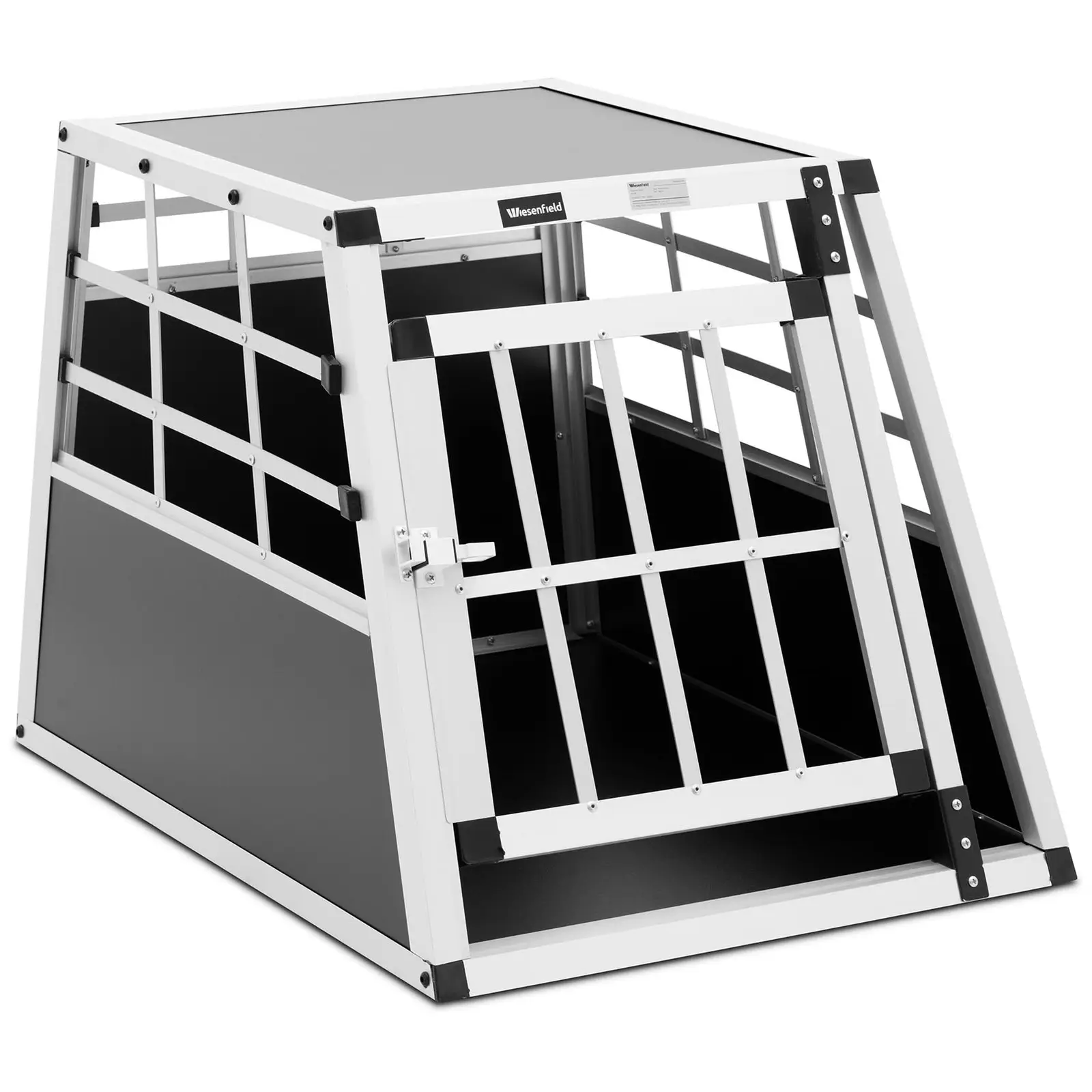 Caixa de transporte para cães - alumínio - forma trapezoidal - 55 x 70 x 50 cm