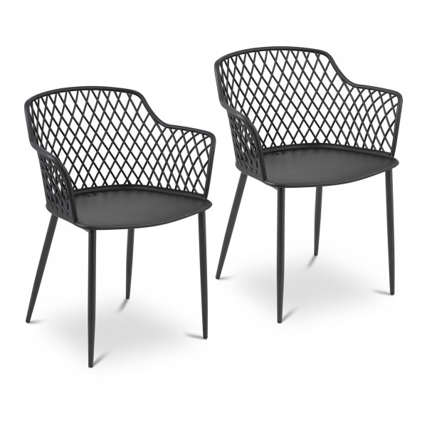 Produtos recondicionados Cadeiras - 2 un. - Royal Catering - até 150 kg - encostos com aberturas - em preto