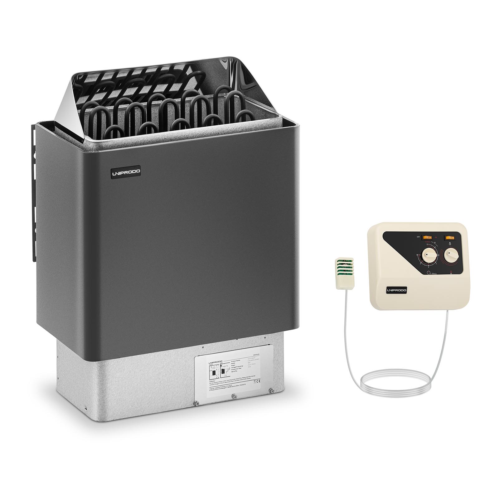 Kit Aquecedor para sauna - elétrico - 9 kW + Painel de controlo para sauna - 400 V 3 N - proteção TCO