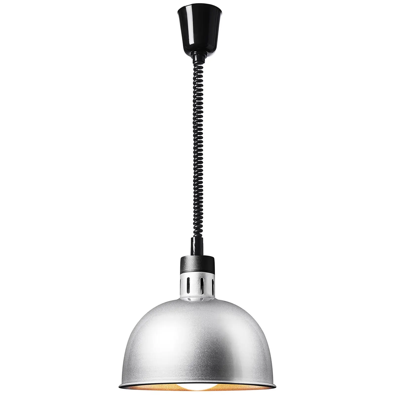Lâmpada aquecedora de alimentos - prateada - 28,5 x 28,5 x 29 cm - Royal Catering - Aço - ajustável em altura