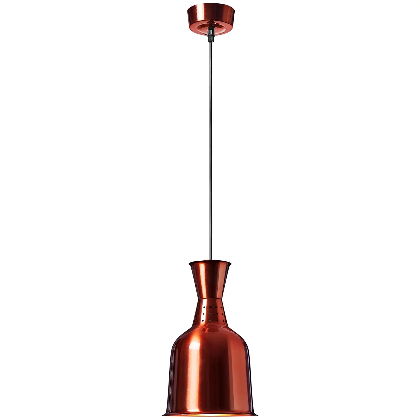 Lâmpada aquecedora de alimentos - aspeto bronze - 19 x 19 x 29 cm - Royal Catering - Aço