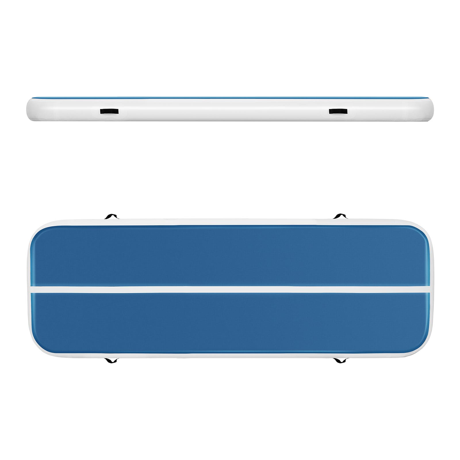 Conjunto Tapete de ginástica inflável - 300 x 100 x 20 cm - azul-branco + Bomba de ar elétrica