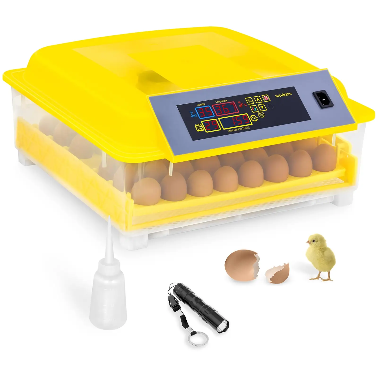 Produtos recondicionados Chocadeira de ovos - 90 W - 48 ovos - ovoscópio