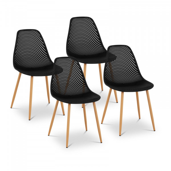 Produtos recondicionados Cadeira - preta - até 150 kg - 4 pçs.