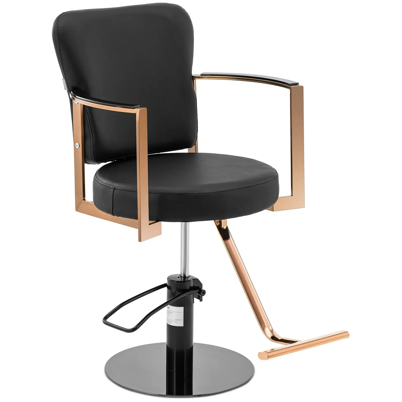 Cadeira de cabeleireiro com apoio para os pés - 900 - 1050 mm - 200 kg - Rosa dourado, Preto
