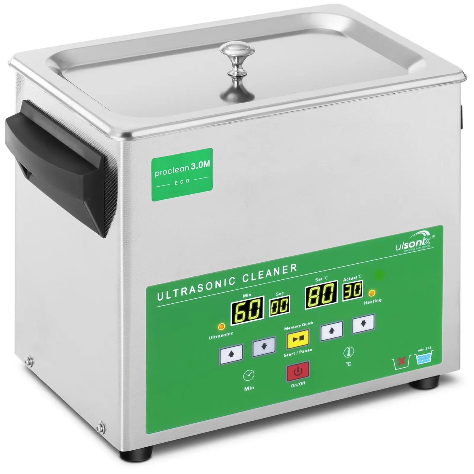 Lavadora ultrassónica - 3 litros - 80 W - Memory Quick Eco
