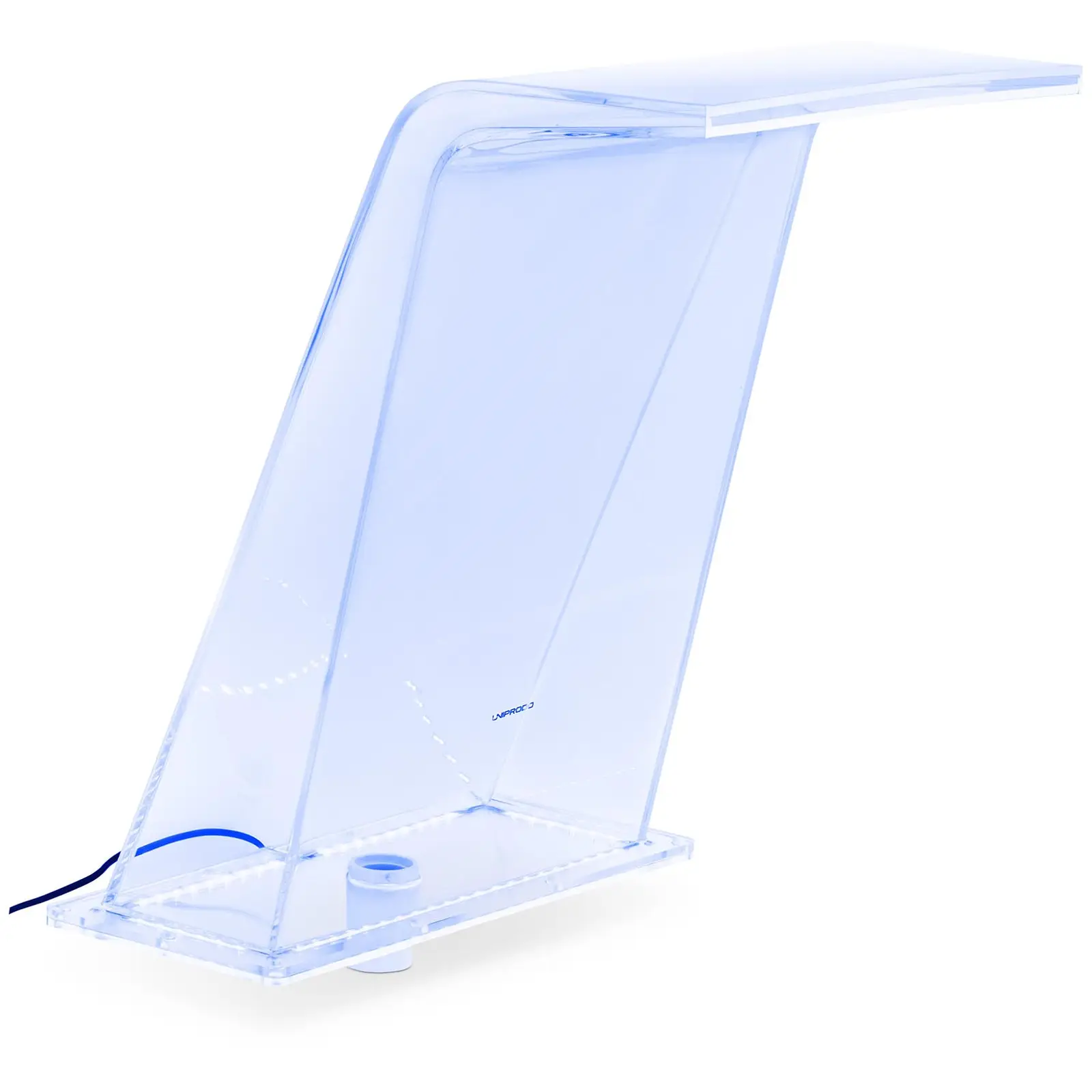 Bico de queda de água - cm - iluminação LED - azul/branco - saída de água 395 mm