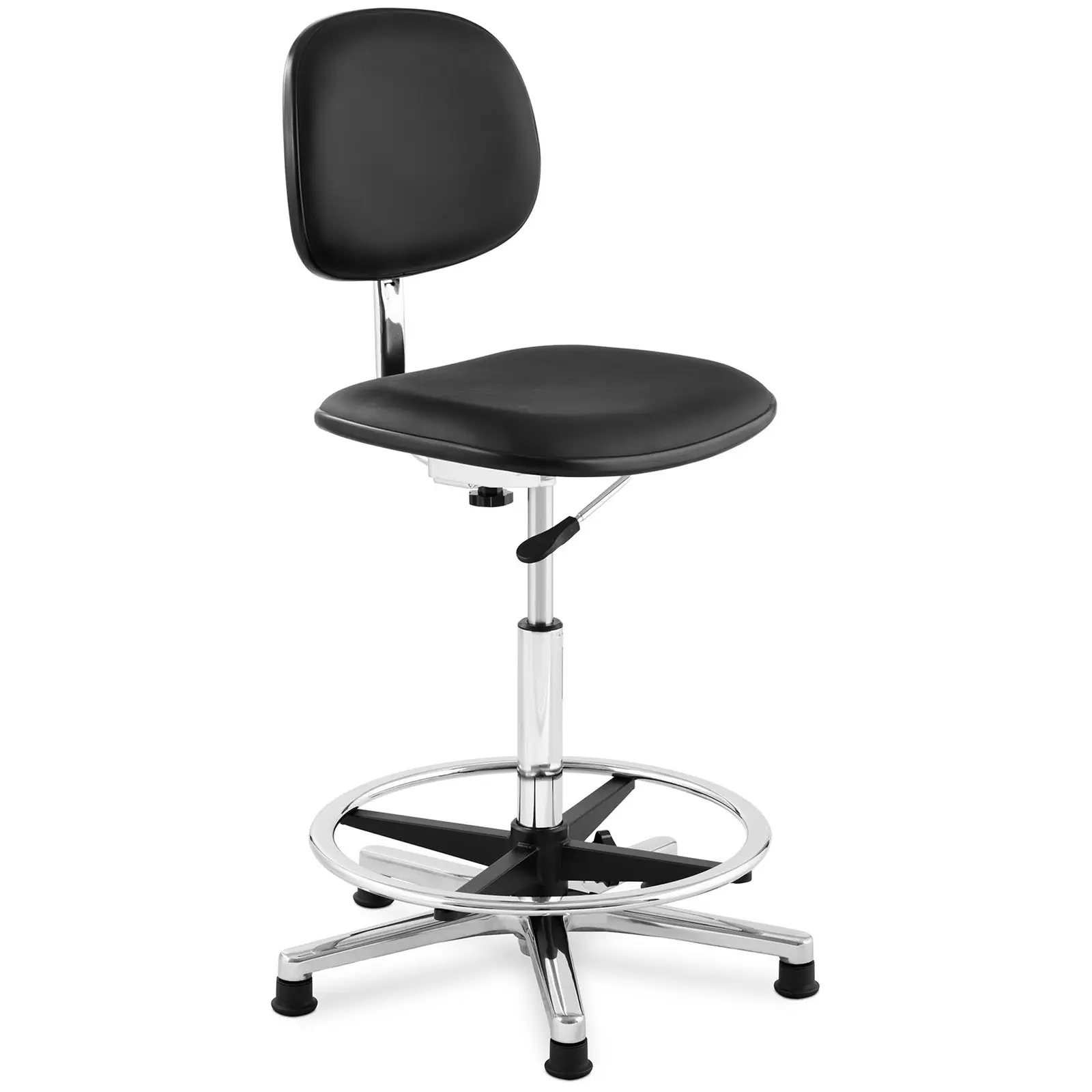 Cadeira de trabalho - 120 kg - em preto - apoio para os pés - altura 530 - 800 mm
