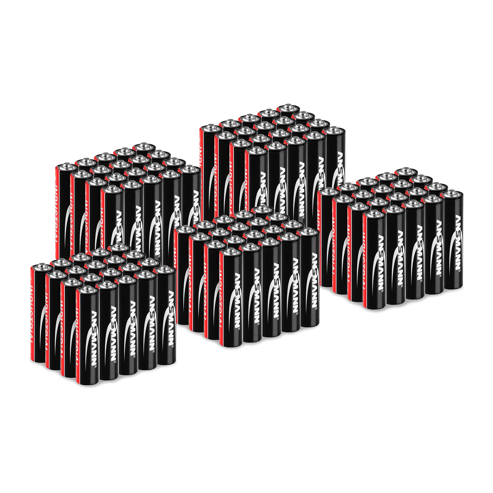 Conjunto de baterias industriais - alcalinas - 1,5V - AAA - LR03 - 100 unidades