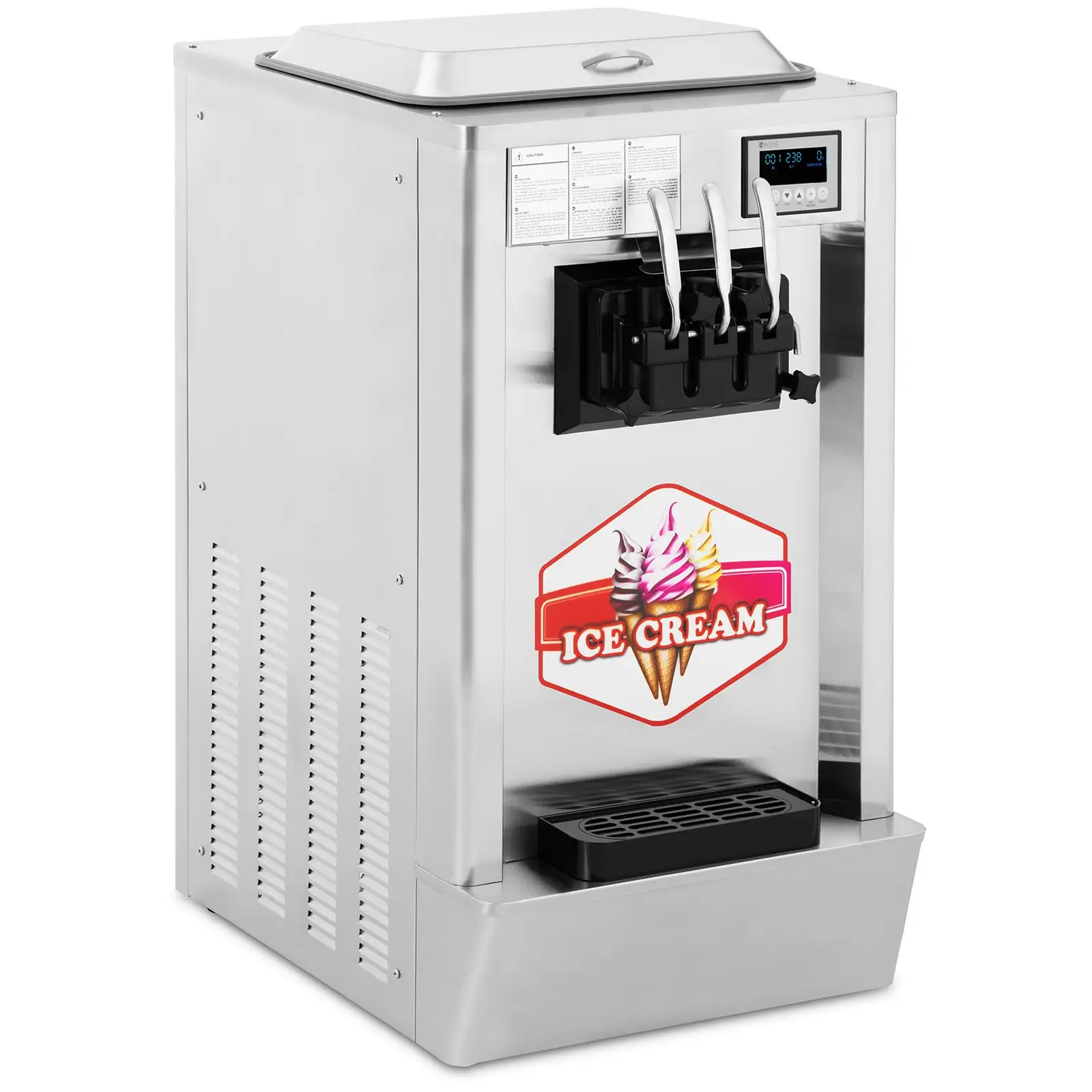 Máquina de gelados italianos - 1550 W - 23 l/h - 3 sabores - Royal Catering