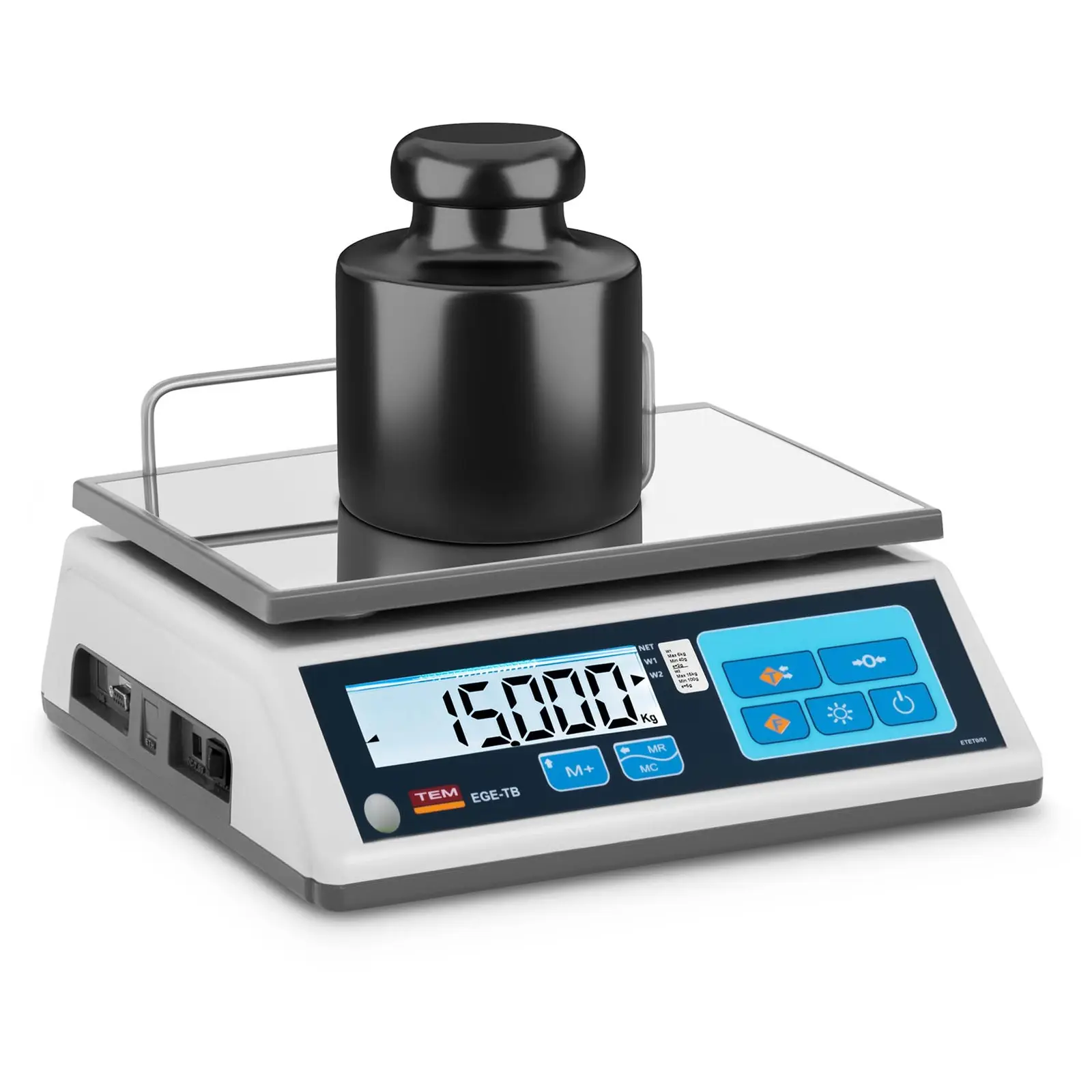 Balança de pesagem - Calibrada - 15 kg / 5 g - LCD - Memória