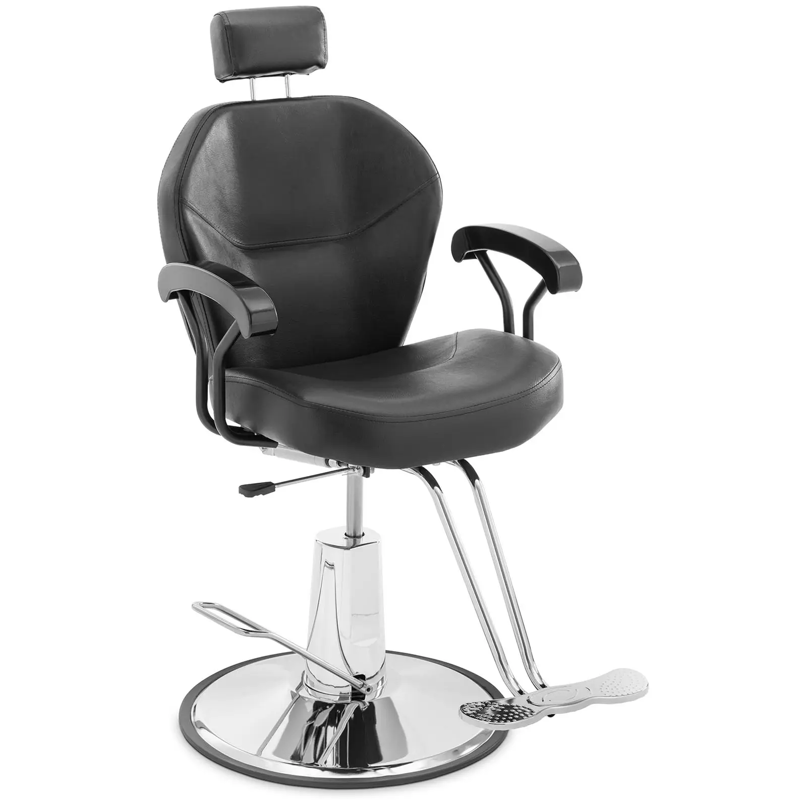 Cadeira de cabeleireiro - apoio de cabeça e apoio para os pés  52 - 64 cm - 150 kg kg - basculante - preto