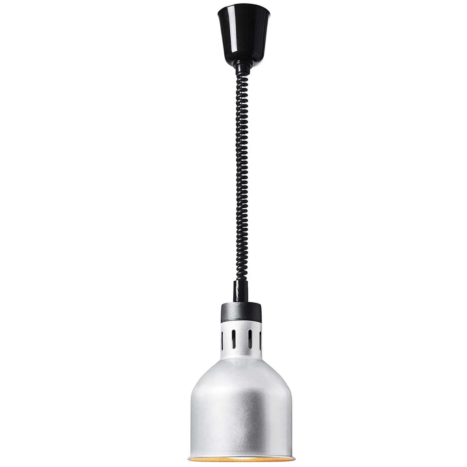 Lâmpada aquecedora de alimentos - prateada - 17,5 x 17,5 x 29 cm - Royal Catering - Aço - ajustável em altura