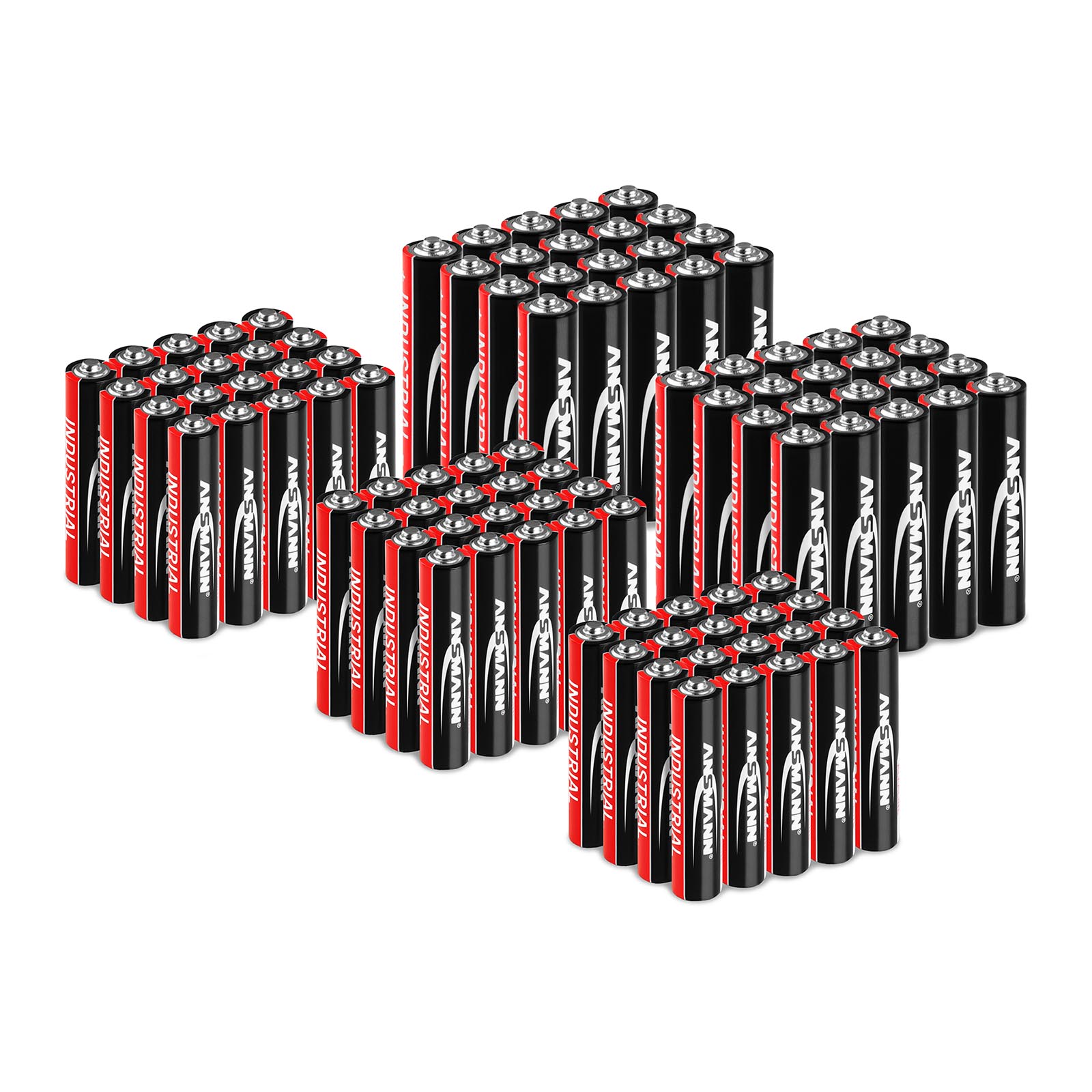 Conjunto de baterias industriais - alcalinas - AAA LR03 - 60 unidades + AA LR06 - 40 unidades